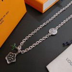 Louis Vuitton Rockabilly punk thai silver vintage silver necklace for couples with a 60cm chain length that can be changed