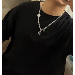 Louis Vuitton Rockabilly punk thai silver vintage silver necklace for couples with a 60cm chain length that can be changed