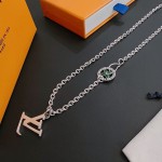 Louis Vuitton Rockabilly punk thai silver vintage silver necklace for couples with a 60cm chain length that can be changed