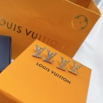 Louis Vuitton Spring/Summer LV monogram earrings in yellow gold and white gold