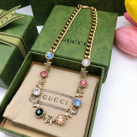 𝐆𝐮𝐜𝐜𝐢 Fashion Color Diamond Necklace