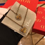 Dior jadior heart rhinestone clavicle chain