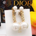 Dior JADIOR Size Pearl Star Stud Earrings