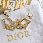 Dior fashion crystal diamond tassel full diamond logo letter stud earrings