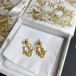 Dior fashion crystal diamond tassel full diamond logo letter stud earrings
