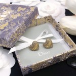 Dior Jadior Letter Heart Stud Earrings