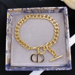 Dior CD Alphabet Drop Oil Black Vintage Bracelet