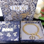 Dior CD Alphabet Drop Oil Black Vintage Bracelet
