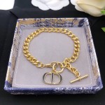 Dior CD Alphabet Drop Oil Black Vintage Bracelet