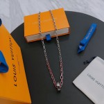Louis Vuitton Rockabilly punk thai silver vintage silver necklace for couples with 60cm adjustable length