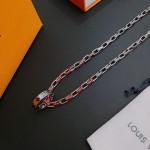 Louis Vuitton Rockabilly punk thai silver vintage silver necklace for couples with 60cm adjustable length
