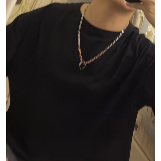 Louis Vuitton Rockabilly punk thai silver vintage silver necklace for couples with 60cm adjustable length