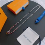 Louis Vuitton Rockabilly punk thai silver vintage silver necklace for couples with 60cm adjustable length
