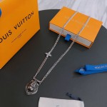 Louis Vuitton Rockabilly punk thai silver vintage silver necklace for couples with 60cm adjustable length