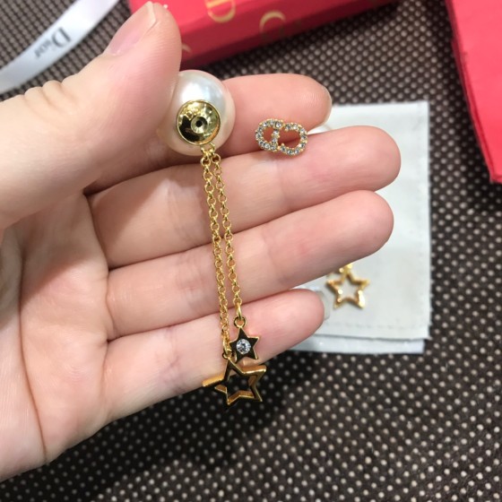 Dior stud earrings high quality original single sterling silver pins