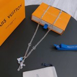 Louis Vuitton Rockabilly punk thai silver vintage silver necklace for couples with 60cm adjustable length