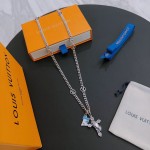 Louis Vuitton Rockabilly punk thai silver vintage silver necklace for couples with 60cm adjustable length