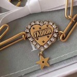 Dior jadior heart rhinestone clavicle chain