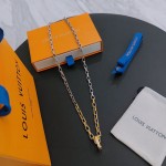 Louis Vuitton Rockabilly punk thai silver vintage silver necklace for couples with 60cm adjustable length
