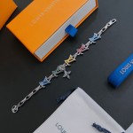 Louis Vuitton Cuban Chain Collection Vintage Silver Bracelet Couple's version 22cm20cm18cm changeable length