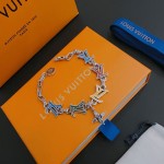 Louis Vuitton Cuban Chain Collection Vintage Silver Bracelet Couple's version 22cm20cm18cm changeable length