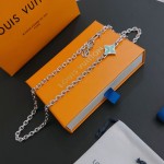 Louis Vuitton Rockabilly punk thai silver vintage silver necklace for couples with 60cm adjustable length