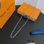 Louis Vuitton Rockabilly punk thai silver vintage silver necklace for couples with 60cm adjustable length