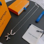 Louis Vuitton Rockabilly punk thai silver vintage silver necklace for couples with 60cm adjustable length