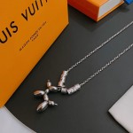 Louis Vuitton Rockabilly punk thai silver vintage silver necklace for couples with 60cm adjustable length