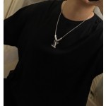 Louis Vuitton Rockabilly punk thai silver vintage silver necklace for couples with 60cm adjustable length