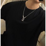 Louis Vuitton Rockabilly punk thai silver vintage silver necklace for couples with 60cm adjustable length