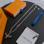 Louis Vuitton Rockabilly punk thai silver vintage silver necklace for couples with 60cm adjustable length