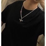 Louis Vuitton Rockabilly punk thai silver vintage silver necklace for couples with 60cm adjustable length