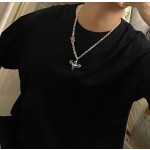 Louis Vuitton Rockabilly punk thai silver vintage silver necklace for couples with 60cm adjustable length