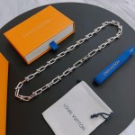 Louis Vuitton Rockabilly punk thai silver vintage silver necklace for couples with 60cm adjustable length