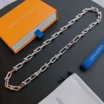 Louis Vuitton Rockabilly punk thai silver vintage silver necklace for couples with 60cm adjustable length