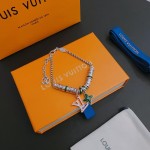 Louis Vuitton Cuban Chain Collection Vintage Silver Bracelet Couple's version 22cm20cm18cm changeable length