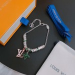 Louis Vuitton Cuban Chain Collection Vintage Silver Bracelet Couple's version 22cm20cm18cm changeable length