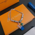 Louis Vuitton Cuban Chain Collection Vintage Silver Bracelet Couple's version 22cm20cm18cm changeable length