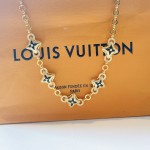 Louis Vuitton Full diamond four leaf clover five flower necklace in yellow gold