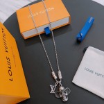 Louis Vuitton Rockabilly punk thai silver vintage silver necklace for couples with 60cm adjustable length