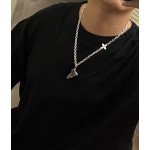 Louis Vuitton Rockabilly punk thai silver vintage silver necklace for couples with 60cm adjustable length