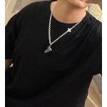 Louis Vuitton Rockabilly punk thai silver vintage silver necklace for couples with 60cm adjustable length