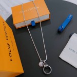 Louis Vuitton Rockabilly punk thai silver vintage silver necklace for couples with 60cm adjustable length