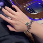 Louis Vuitton Cuban Chain Collection Vintage Silver Bracelet Couple's version 22cm20cm18cm changeable length