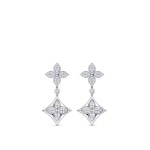 Louis Vuitton Double floral full diamond ear claps in platinum and rose gold in sterling silver