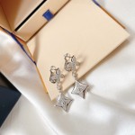 Louis Vuitton Double floral full diamond ear claps in platinum and rose gold in sterling silver