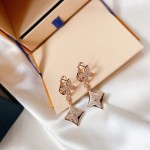 Louis Vuitton Double floral full diamond ear claps in platinum and rose gold in sterling silver