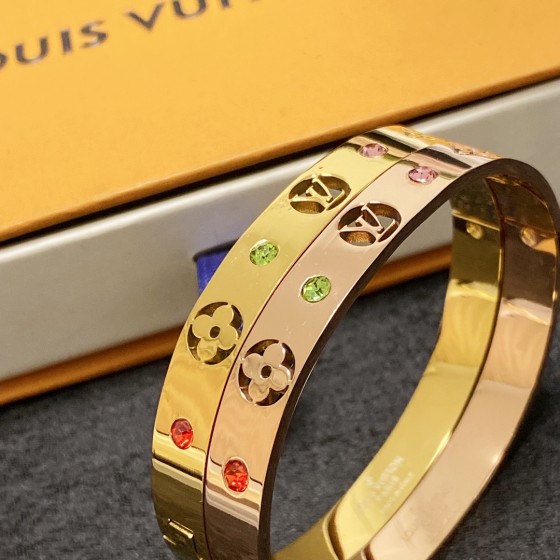 Louis Vuitton LV monogrammed openwork and gemstone bracelet