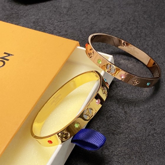 Louis Vuitton LV monogrammed openwork and gemstone bracelet